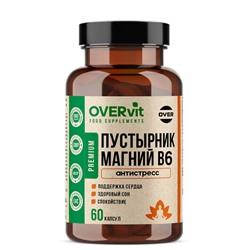 Пустырник+Магний+Витамин В6 OVERvit, 60 капсул