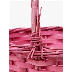 Корзина плетёная для хранения, 28×20×11 см, ручка h=14 см, ива, розовая, Greengo