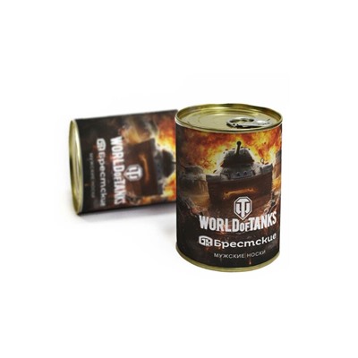 Подарочные Брестские Носки мужские В БАНКЕ 2131В WORLD OF TANKS