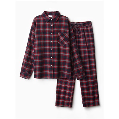 Пижама женская (рубашка, брюки) KAFTAN, размер 44-46, синяя