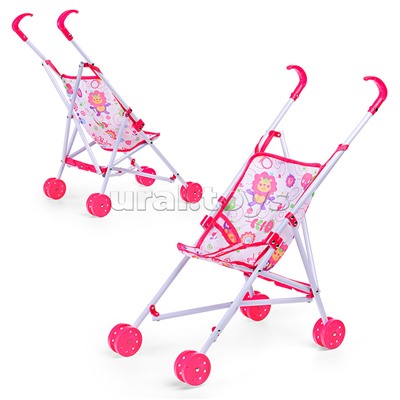 Коляска для кукол трость, прогулочная, цвет розовый