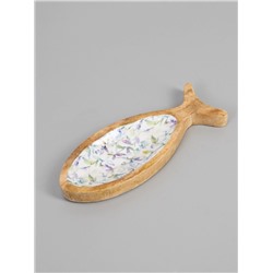 УЦЕНКА Блюдо в форме рыбки «Оттенки сирени» дерево манго 25.5×10×2 см