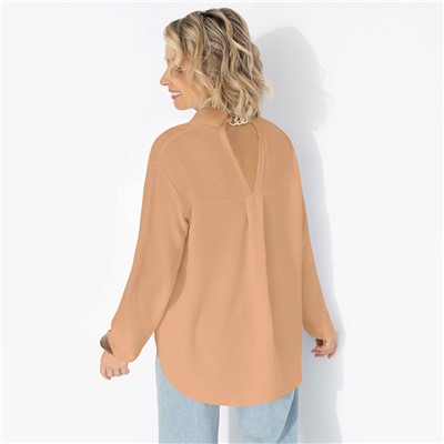 Рубашка с декоративной спинкой, Создала себя сама (бежевая)