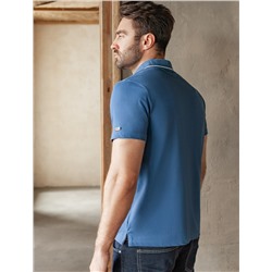 Футболка-поло из фактурного трикотажа