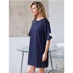 Свободное платье-футболка с разрезами и принтом из 100% хлопка