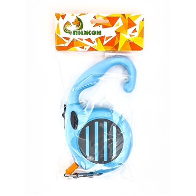 Рулетка - поводок для собак, лента 5 м, голубая