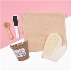 Набор подарочный «Этель» Home sweet home, полотенце, щётка, мочалка