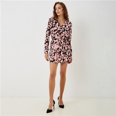 Платье мини женское с воланом MIST, размер 48, розовое