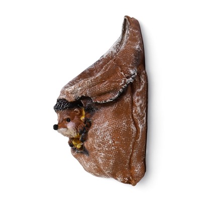 Декоративное кашпо из гипса «Ёжик в мешочке с кукурузой», 0.18 л, 13.2×11×20 см