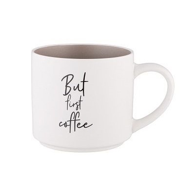 Кружка 470мл КОФЕМАНИЯ BUT FIRST COFFEE фрф подар.упак Lefard