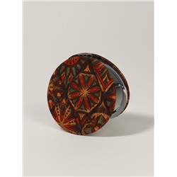 Зеркало складное «Орнамент», d=7.2 см, с увеличением х2, оранжевое