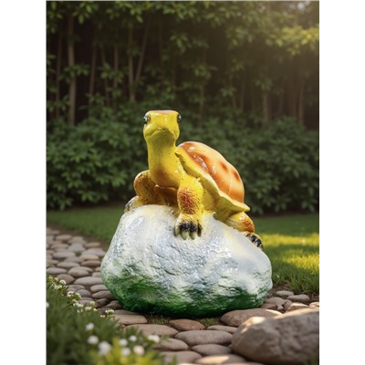 Садовая фигура из гипса «Черепаха на камне», 18×13.5×13.5 см