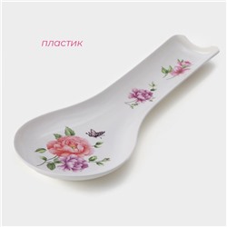 Подставка под ложку «Изобилие», пластик, 27×10 см, белая, рисунок МИКС