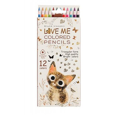 Карандаши 12цв "LOVE ME. МИЛЫЙ КОТИК" 30-0154 Bruno Visconti