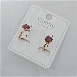 Серьги коллекция "Xuping" покрытие позолота, вставка: фианит, цвет: красный, арт.004.009