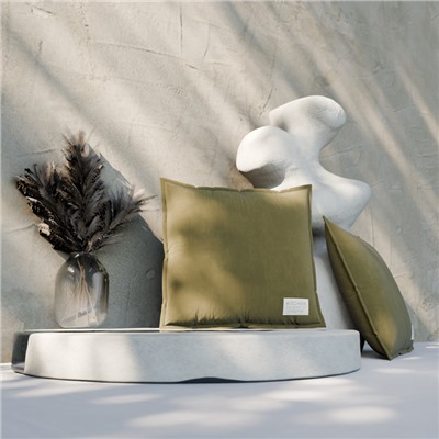 Подушка декоративная «Этель», 45×45±1 см, 100% хлопок, зелёная