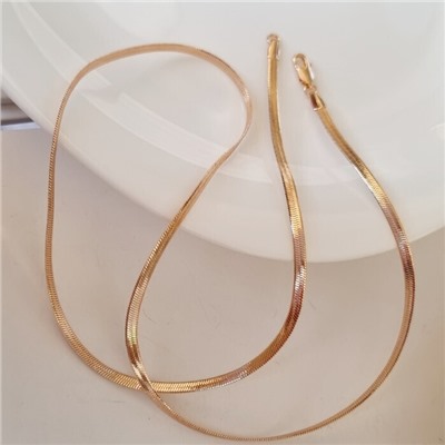 Цепочка на шею ювелирная бижутерия коллекция "Дубай" покрытие: позолота, плетение змейка, арт. 313.136-50