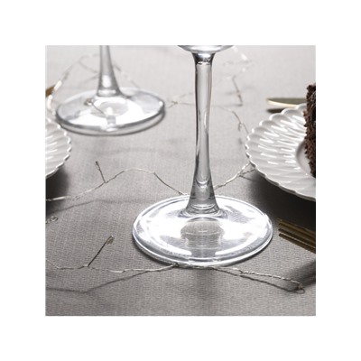 Гирлянда «Мишура» 1 м роса, IP20, серебристая нить, 20 LED, батарейки CR2032×2 (в комплекте), свечение мульти