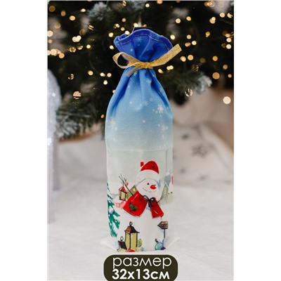 Украшение на бутылку Набор 3 шт Снеговик дед мороз и Олень