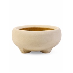 Декоративное кашпо для цветов «Плошка», 1 л, 19×8×19 см, шамот, цвет слоновая кость
