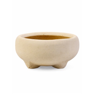 Декоративное кашпо для цветов «Плошка», 1 л, 19×8×19 см, шамот, цвет слоновая кость