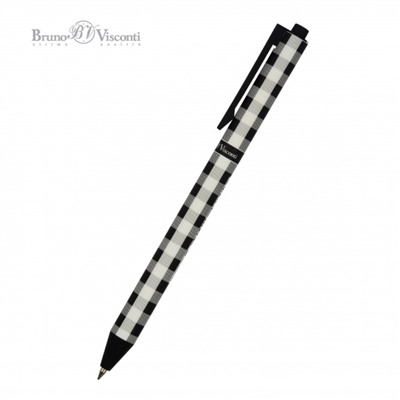 Ручка автоматическая шариковая 0.5мм "ArtClick.Монохром. Клетка" синяя 20-0281/22 Bruno Visconti