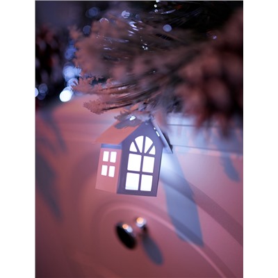 Хвойная гирлянда фиброоптическая «Заснеженная» 200 см, 8 режимов