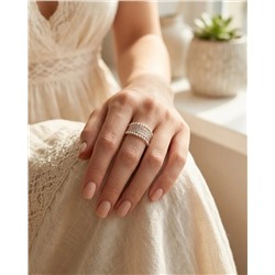 Кольцо с белым серебрением