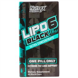 Nutrex Research, LIPO-6 Black для женщин, ультраконцентрат, 60 черных капсул