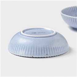 Тарелки глубокие Доляна «Коралл», 700 мл, d=18.2 см, набор 2 шт., фарфор, голубые