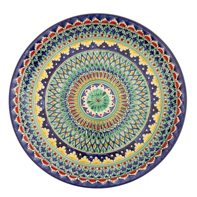 Ляган Риштанская Керамика «Узоры», 37 см, разноцветный