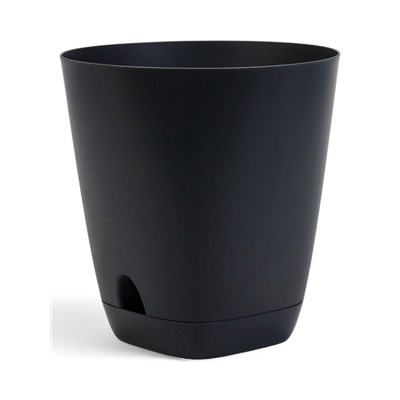 Горшок для цветов «Гранд», 4 л, d=19 см, h=20 см, пластиковый, с прикорневым поливом, графитовый