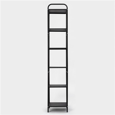 Стеллаж напольный шестиярусный, 29×29×158.5 см, чёрный