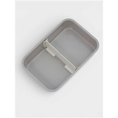 Ланч - бокс, контейнер для еды «Нордик», с приборами, 2 ячейки, 1.5 л, 22.5×17×8 см, пластик, серый