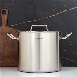 Кастрюля Катунь «Общепит», 9 л, d=24 см, h=20 см, капсульное дно, индукция, нержавеющая сталь