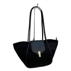 Женская сумка из искусственной замши, цвет черный