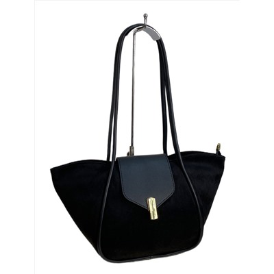 Женская сумка из искусственной замши, цвет черный