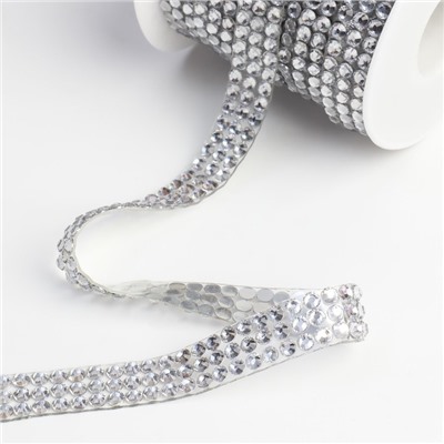 Стразы термоклеевые, d=4×12 мм, 4.5±0.5 м, цвет серебряный