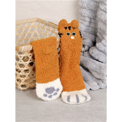 Носки женские флисовые р. 35-40 Лапки новогодний № 1 / MNZ-19/1 /