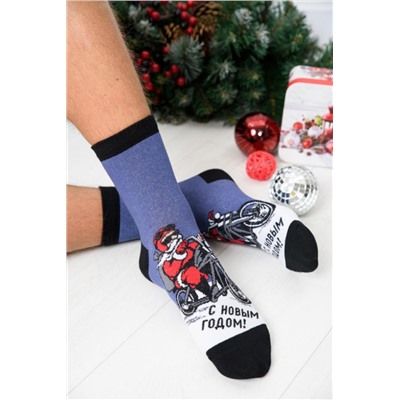 Носки мужские Санта байкер (Джинс)