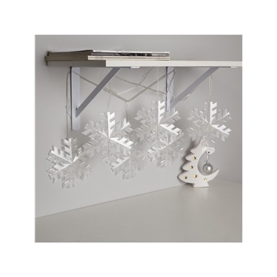 Гирлянда «Нить» 2 м с насадками «Снежинка матовая», IP20, прозрачная нить, 36 LED, свечение синее, 220 В