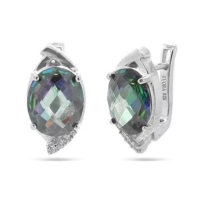 Серьги из серебра мистик кварц, Юлия