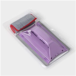 Окномойка-трансформер, силиконовый сгон, 2 насадки, 19×11 см, цвет МИКС