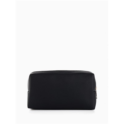 Косметичка женская на молнии, маленькая, объёмная, на подкладке, чёрная