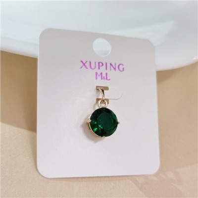 Кулон коллекция "Xuping ML" покрытие позолота, вставка: фианит, цвет: зеленый, арт.101.199