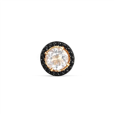 Серьги-пусеты из золочёного серебра с натуральным розовым кварцем, натуральной шпинелью и родированием 925 пробы С-3424зрс4211216