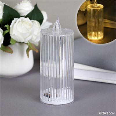 Свеча светодиодная 15х6 см / VFR-118 /уп 12/288/прозрачная