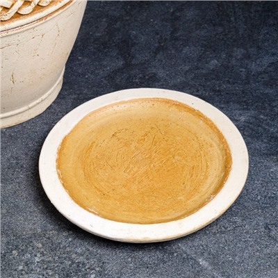 Горшок для цветов «Ламия», 15 л, d=34 см, h=33 см, керамика, с поддоном, бежевый