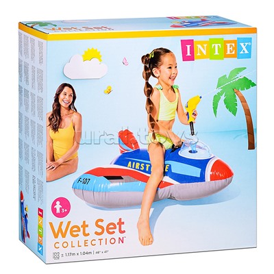 Игрушка надувная для плавания "Истребитель" 117*104 см, 2 цвета, от 3-х лет, 57531NP INTEX