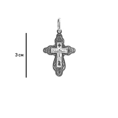 Серебряный крест, без вставки, ТРК17-323ч